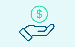 Hand holding money icon